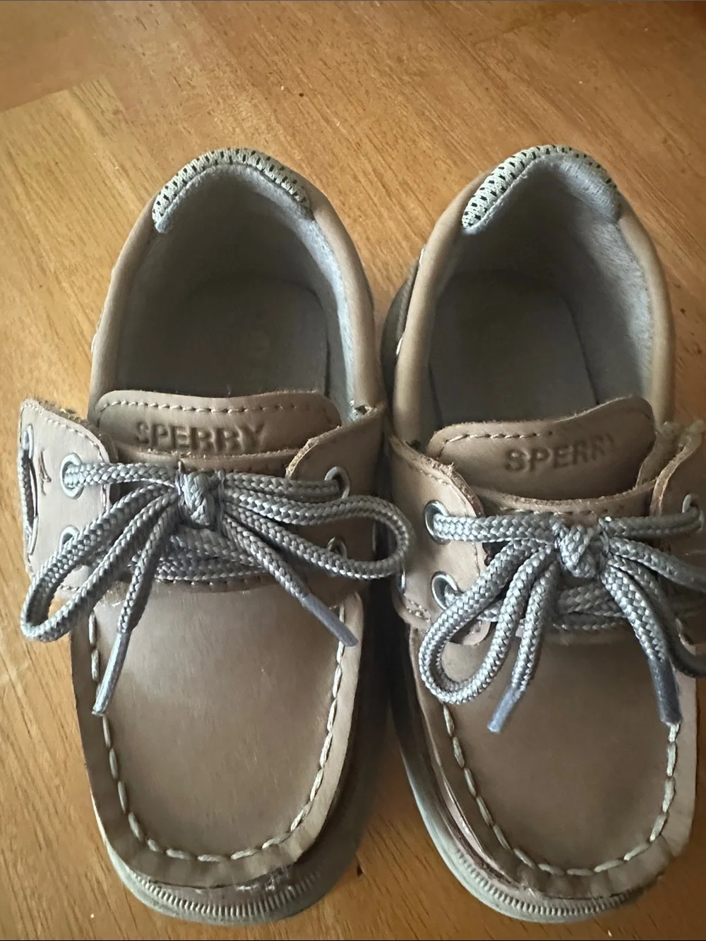 Sperry Kids Tan Leather Moccasin Boat Shoes